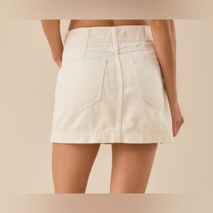 Stylish Cream Corduroy Mini Skirt